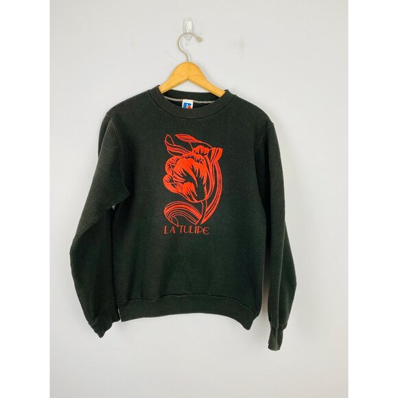 Vintage La Tulipe Crewneck Sweatshirt, Womens Size Small, Russell Athletic - Picture 1 of 8